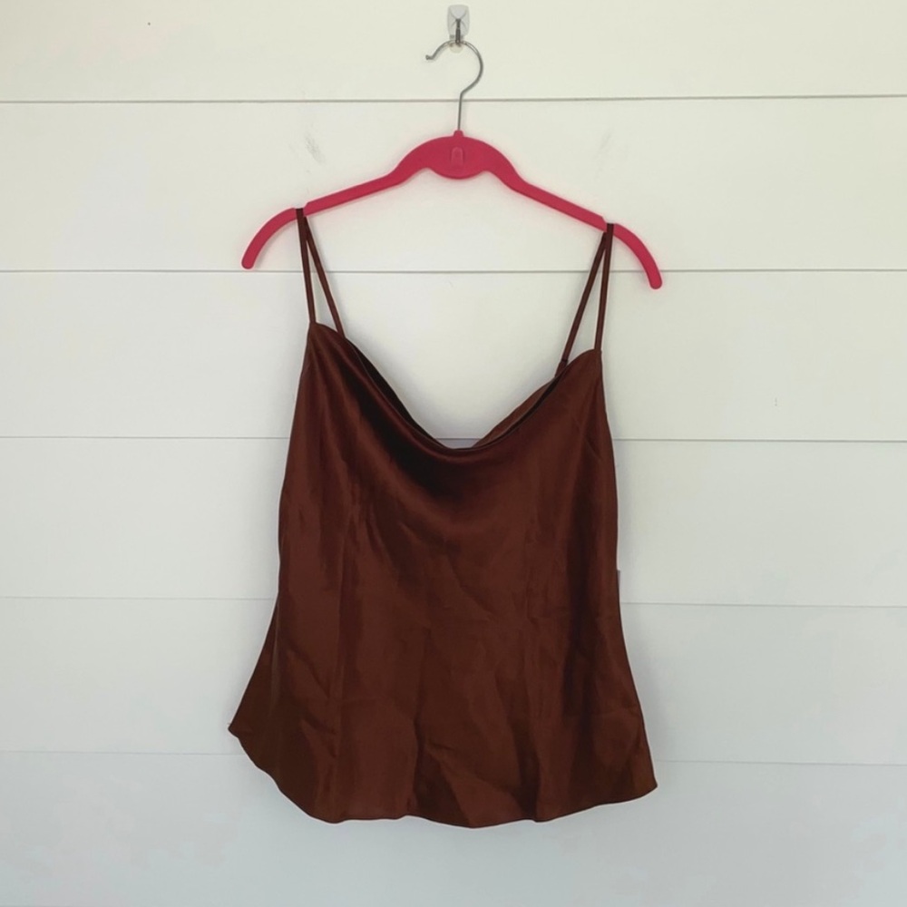 Reformation 100% Silk Sammi Top Chestnut Medium - Picture 6 of 8